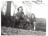 Mary, Ed and Anita with one of their sheep in 1960.