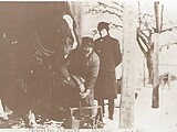 William Calvert is shoeing a horse