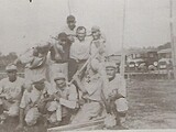 Circa 1928-1929. L-R,front row, unknown, Oscar Bierbrauer, Victor Koester, next two are unknown. Second row, all unknown except the last player on the right is Roland “Duck” 