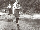 Bathing in the creek near Shepherd Valley Road in the summer of 1918. Courtesy of Leitha Macalady.