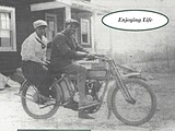 Marshall Buckner and Daisy Jackson riding on a Harley Davidson in 1916. Courtesy of Lucille Johnson Smith.