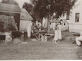 Schaeffer’s Grove bar-b-que crew were cooking meat. It was located on Wild Horse Creek Road. Courtesy of James Gerst.