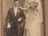 Marriage of Albert and Amelia (Mueller) Bauer in 1914.